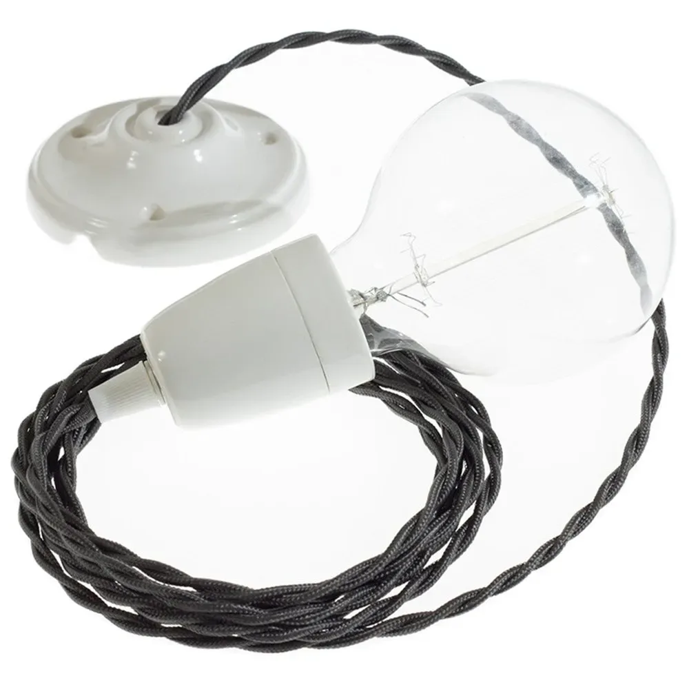 Cables Suspension Luminaire Tm26 Diy 1 M Dark Grey / White One Size - Creative - FashionsVida