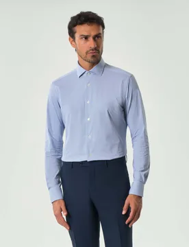 Camicia azzurra micro armatura in tessuto tecnico active - Xacus - FashionsVida