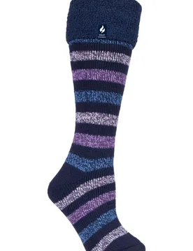 Womens Striped Wellington Boot Socks - - Size: M - Heat Holders - FashionsVida