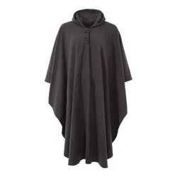 Fleece-Rollstuhl-Poncho grau Damen