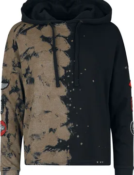Rock Kapuzenpullover - Hoody Spray Bleach Look - S bis M - für Damen - Größe S - schwarz - Frauen - female - Rock Rebel by EMP - FashionsVida