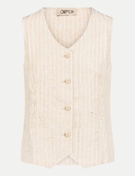 Cartoon Gestreifte Weste Beige 40