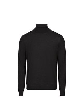 Pull col roulé en laine mérinos et soie