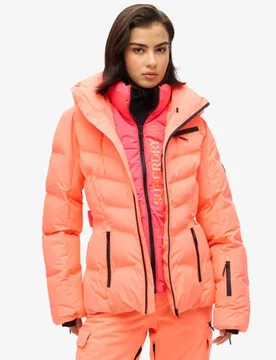 Superdry Damen Luxe Ski-steppjacke Koralle - Größe: 44 - 369.99 - FashionsVida
