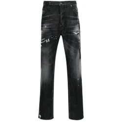 Denim Paint Splash Black Pants Mens Cotton - Size 36 (Waist)