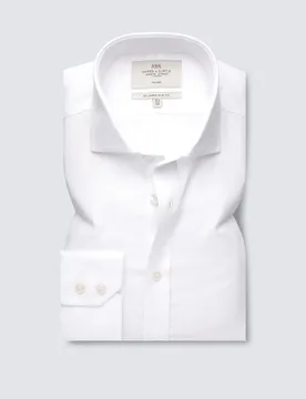 Slim Fit Non Iron Pure Cotton Shirt White male - Hawes & Curtis - FashionsVida