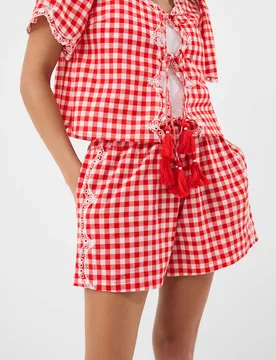Pure Cotton Printed Shorts Red Mix female - Accessorize - FashionsVida