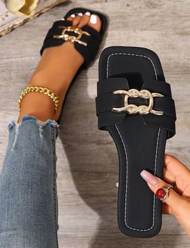 Sandalias de mujer de moda casual con correa, cómodas sandalias planas de punta abierta para la playa en verano