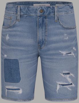 Bermuda Denim : Patchwork e Strappi, Look Urban Casual