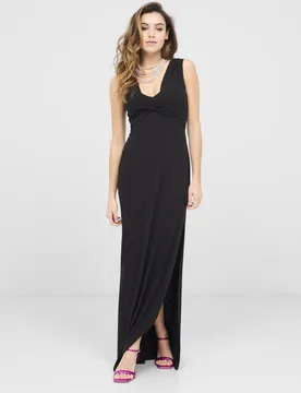 Vestido largo con abertura lateral - Veneno en la piel - FashionsVida