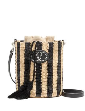Mini Bucket Handbag with Drawstring Closure