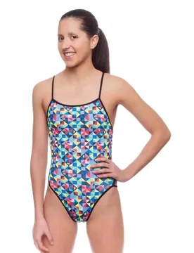 Origami Thin Strap Swimsuit Multicolor 2XL Women - TURBO - FashionsVida