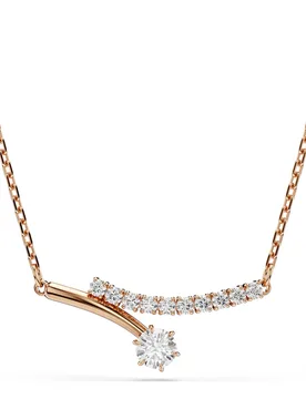 Collana Matrix, Taglio Round, Bianca, Finitura oro rosa 18K OS - Swarovski - FashionsVida