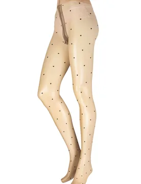 Women's 1 Pair Anguria Spotted Tights Cosmetic Small - Skin Tones - Size: Small - Trasparenze - FashionsVida