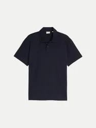 Polohemd mit einem strukturierten Karomuster Schwarz 3XL
