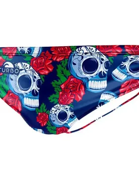 Roses & Skulls Swimming Brief Multicolor M Men - TURBO - FashionsVida