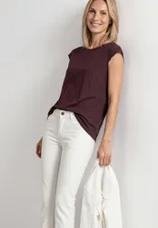 Dropped Shoulder Shirt mit Crochet Details female Rot