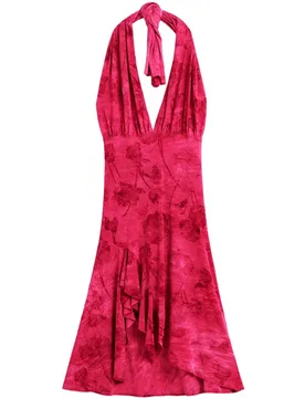 Desigual - Vestido halter flocado - Desigual - FashionsVida