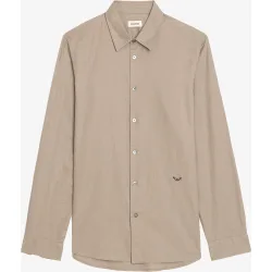 Zadig & Voltaire - Camisa de hombre entallada de mangas largas de voile de algodón