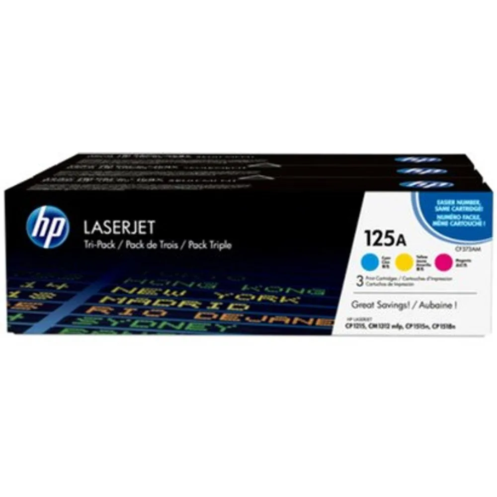 Pack de 3 tóner originales LaserJet 125A Tricolor (CF373AM) - HP - FashionsVida