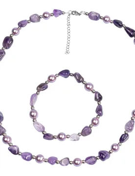 Perlenschmuck-Set „Amethyst“, 2-teilig lila - Schmuck Design BY EMMA - FashionsVida