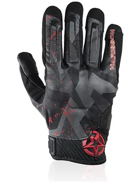 Guanti Moto Estivi In Tessuto Score Nero Rossi taglia S - Harisson - FashionsVida