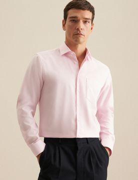 Regular Business Hemd Uni Rosa/Pink 46