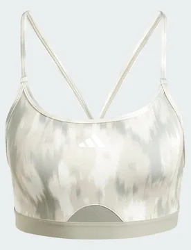 Reggiseno sportivo Aeroreact Training Essentials Light-Support Allover Print Flower L (C-D) Chalk White / Silver Pebble - Adidas - FashionsVida