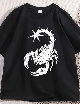 Y2K Scorpion T Shirt Men Women Y2k Graphic Tees Funny Cotton Short Sleeve Round Neck Tshirt Men's Streetwear High Quality Tops - Aliexpress - FashionsVida