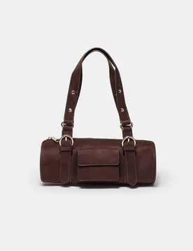 Bowlingtasche mit Metalldetails Braun OS - Stradivarius - FashionsVida