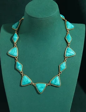 Vintage Antique Turquoise Choker Necklace Gold Color Geometry High Design Engagement Jewelry Charm Woman Retro Party Accessories - Aliexpress - FashionsVida