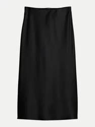 Midi-Satinrock Odini Sleek Schwarz 36