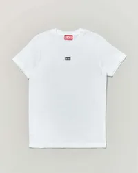 T-shirt bianca in puro cotone con mini logo nero