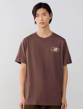 Tee Shirt Oval Logo marron/beige s