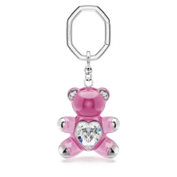 Portachiavi Teddy, Orso, Rosa, Placcato rodio OS