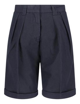 Pantaloncini In Cotone E Lino
