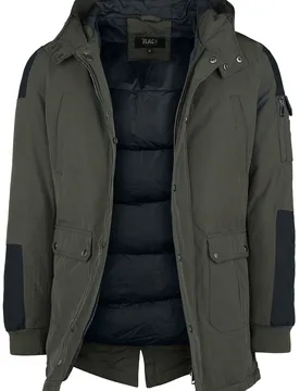 Winterjacke - Lässige Winterjacke mit Kunstfellkragen - S - für Männer - Größe S - oliv - Männer - male - Black Premium by EMP - FashionsVida