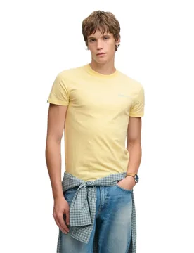 T-shirt à Manches Courtes Essential Company Logo Pastel Yellow/Fluro Blue 3XL - Superdry - FashionsVida