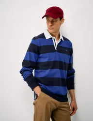 Pure Cotton Heritage Stripe Rugby Shirt Navy male
