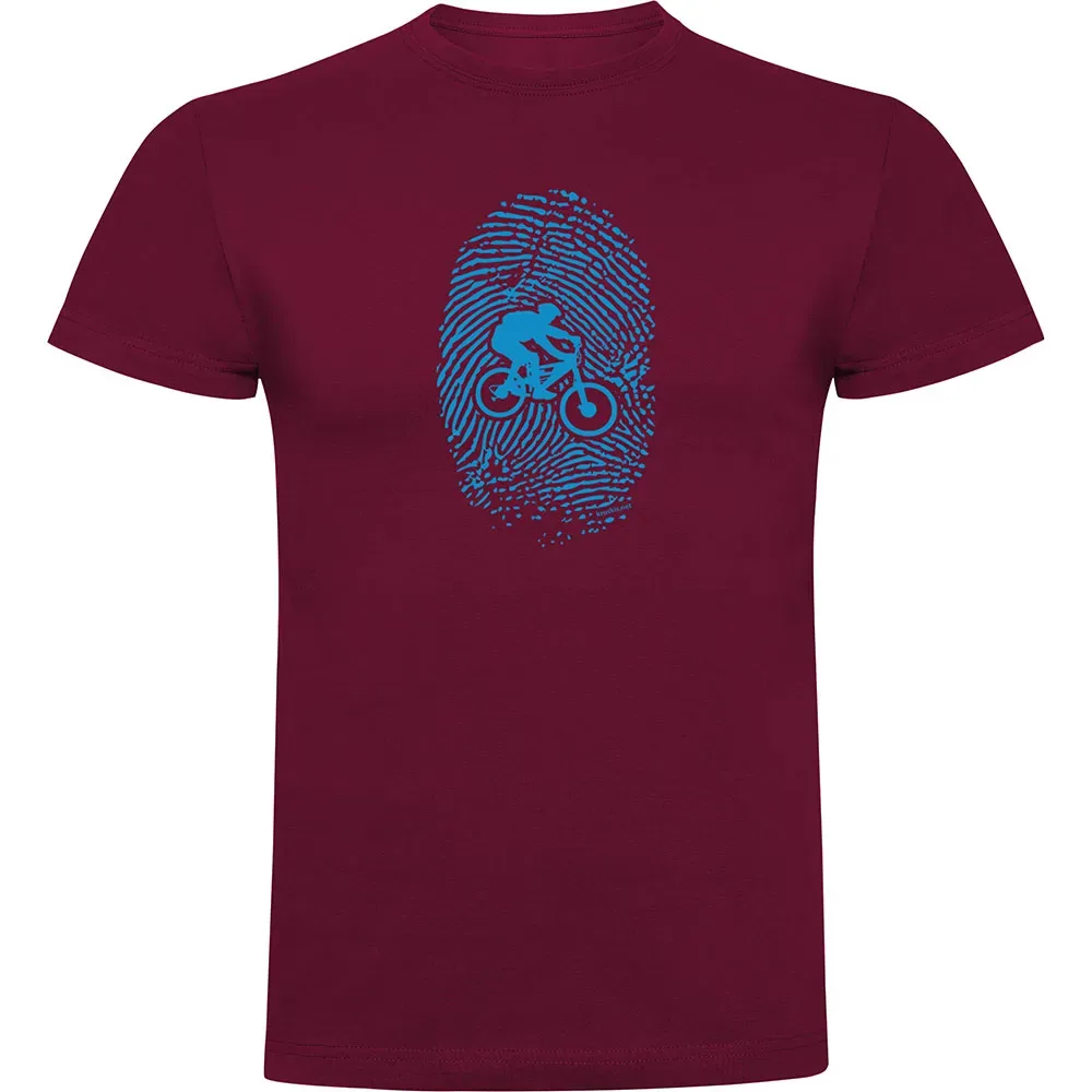 Maglietta A Maniche Corte Mtb Fingerprint Dark Red - Kruskis - FashionsVida