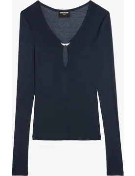 Zadig & Voltaire - Túnica de mujer de manga larga con cierres de alas en modal - Zadig & Voltaire - FashionsVida