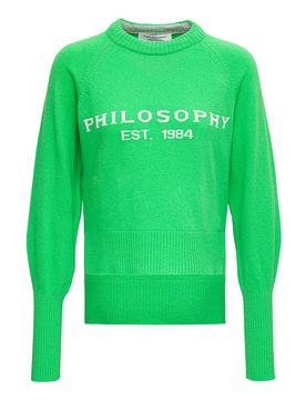 Girocollo logato in misto cashmere
