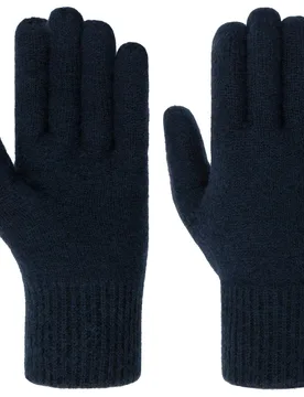 Wool Gloves with Cashmere by - navy - Size: 9 1/2 HS - roeckl - FashionsVida