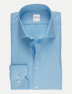 Twillhemd mit Hahnentrittmsuter Blau 41