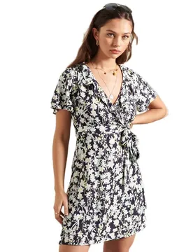 Robe à Manches Courtes Summer Wrap Daisy Navy M