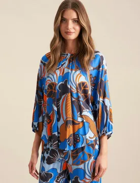 Seidensticker Tunika Floral Blau 38 - Seidensticker - FashionsVida