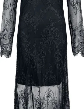 Kleid lang - Essential - 2in1 Spitzenkleid - S bis XXL - für Damen - Größe XL - schwarz - Frauen - female - Black Premium by EMP - FashionsVida