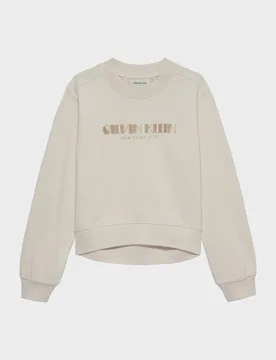 FELPA GIRO LOGO GLITTER RAGAZZA 14 - Calvin Klein Jeans - FashionsVida