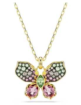 Pendente Idyllia, Taglio misto, Pavé, Farfalla, Multicolore, Finitura oro 18K OS - Swarovski - FashionsVida