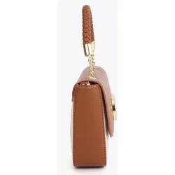Bandolera de mujer bicolor con solapa y cierre magnético